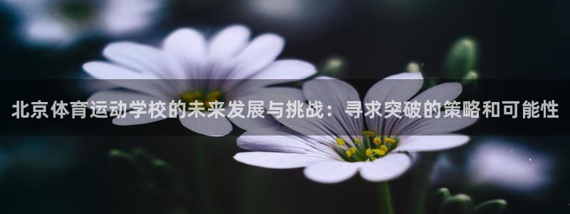 J9官方正版app科技：北京体育运动学校的未来发展与